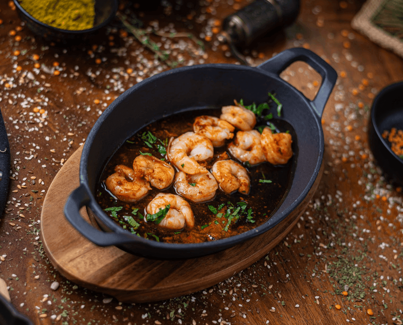 Creveți Zaitoone cu sos de rodie